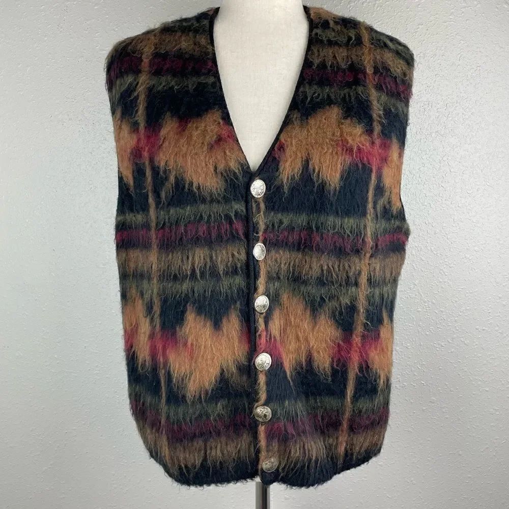 Moose Mountain Company Wool Button Down Sweater Vest Size L EUC